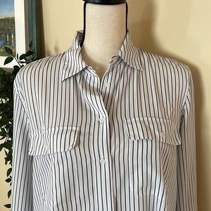 Lauren Ralph Lauren Stripe Button Down Blouse Size L